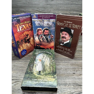 4 VHS Tapes -“Texas”, “Rob Roy”, “Rumpole Of The Bailey” And “The Secret Garden”
